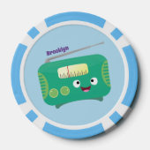 Cute grappige retro radio cartoon poker chips (Achterkant)