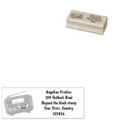 Cute grappige retro radio cartoon 	rubberstempel (Gestempeld)