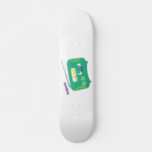 Cute grappige retro radio cartoon skateboard