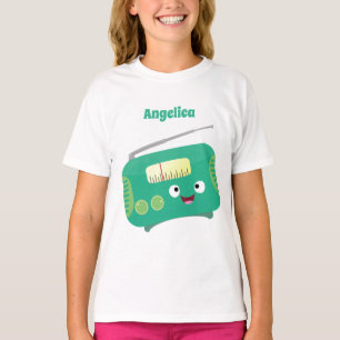 Cute grappige retro radio cartoon t-shirt