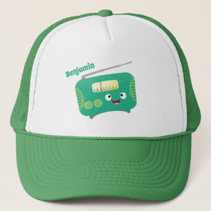 Cute grappige retro radio cartoon trucker pet
