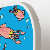 Cute grappige roze inktvis cartoon pickleball paddle (Links Detail)