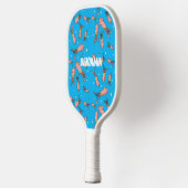 Cute grappige roze inktvis cartoon pickleball paddle (Links)