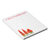 Cute grappige Spaanse peper trio cartoon Notitieblok (Schuin)