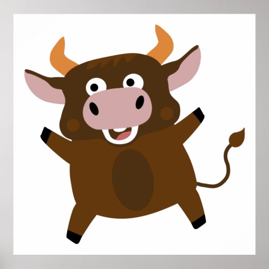 Cute grappige stier poster (Voorkant)