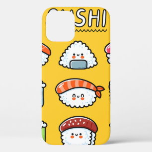 Cute grappige sushi maki rolt naadloos cartoon iPhone 12 hoesje