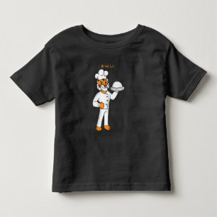 Cute grappige tijgerkok cartoon illustratie kinder shirts