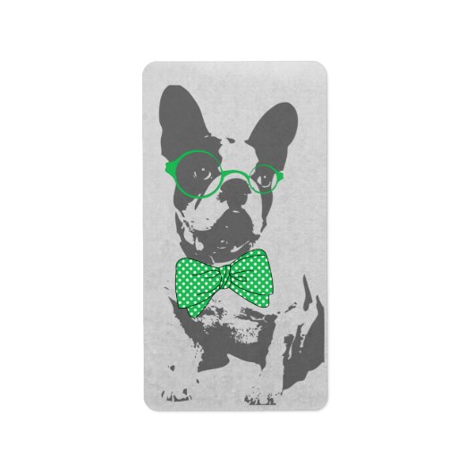 Cute grappige trendy  beest Franse bulldog Etiket (Voorkant)