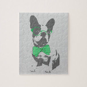 Cute grappige trendy  beest Franse bulldog Legpuzzel