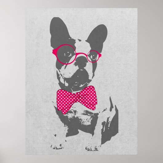 Cute grappige trendy  beest Franse bulldog Poster (Voorkant)