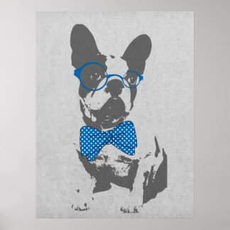 Cute grappige trendy  beest Franse bulldog Poster