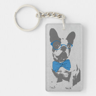 Cute grappige trendy  beest Franse bulldog Sleutelhanger
