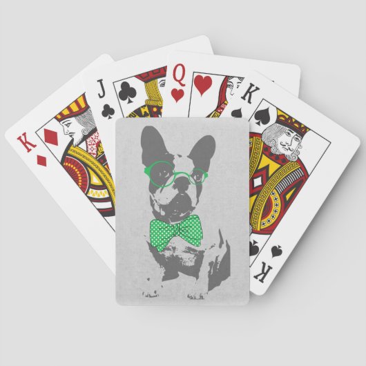 Cute grappige trendy  beest Franse bulldog Speelkaarten (Achterkant)