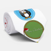 Cute grappige trendy kerstpersonages patroon stropdas (Opgerold)