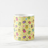 Cute grappige trendy owls en bloesem koffiemok (Center)