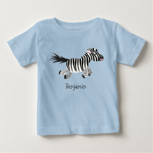 Cute grappige zebra lopende illustratie van cartoo