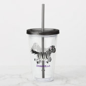 Cute grappige zebra lopende illustratie van cartoo acryl drinkbeker (Voorkant)