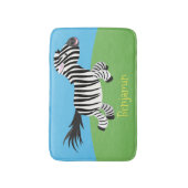 Cute grappige zebra lopende illustratie van cartoo badmat (Voorkant Verticaal)