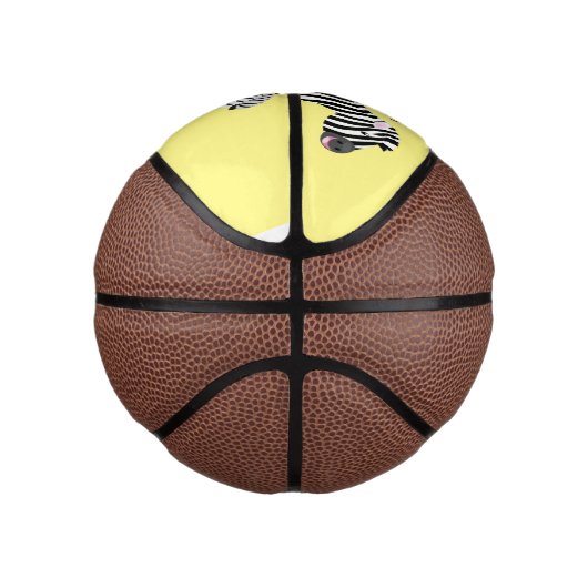 Cute grappige zebra lopende illustratie van cartoo basketbal (Rechts)