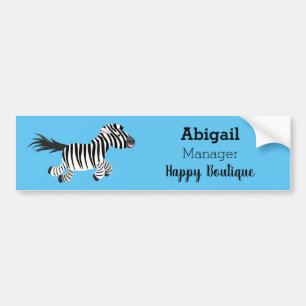 Cute grappige zebra lopende illustratie van cartoo bumpersticker