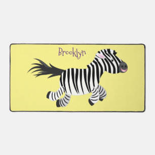 Cute grappige zebra lopende illustratie van cartoo bureaumat