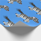 Cute grappige zebra lopende illustratie van cartoo cadeaupapier (Hoek)