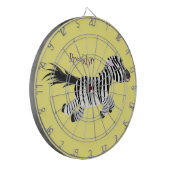 Cute grappige zebra lopende illustratie van cartoo dartbord (Voorkant Links)