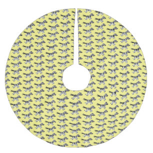 Cute grappige zebra lopende illustratie van cartoo kerstboom rok