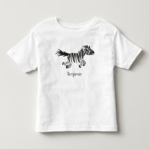 Cute grappige zebra lopende illustratie van cartoo kinder shirts