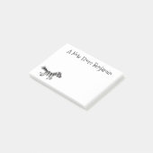 Cute grappige zebra lopende illustratie van cartoo post-it® notes (Schuin)