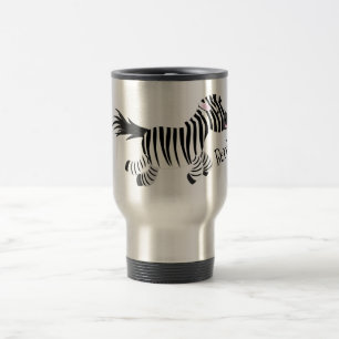 Cute grappige zebra lopende illustratie van cartoo reisbeker