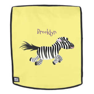 Cute grappige zebra lopende illustratie van cartoo rugtassen