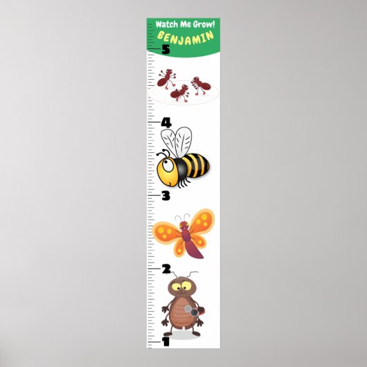 Cute grappigs cartoon growth chart poster (Voorkant)