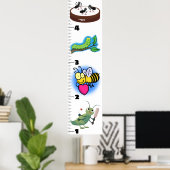 Cute grappigs cartoon growth chart poster (Thuiskantoor)
