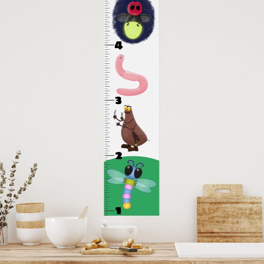 Cute grappigs cartoon growth chart poster (Keuken)