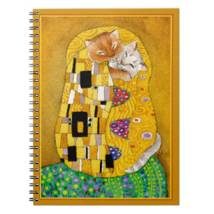 Cute grappt Klimt The Kiss spoof Gold notebook Notitieboek