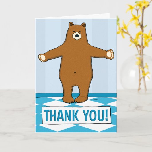 Cute Grateful Beer Hug Hartelijk dank Kaart (Gele Bloem)