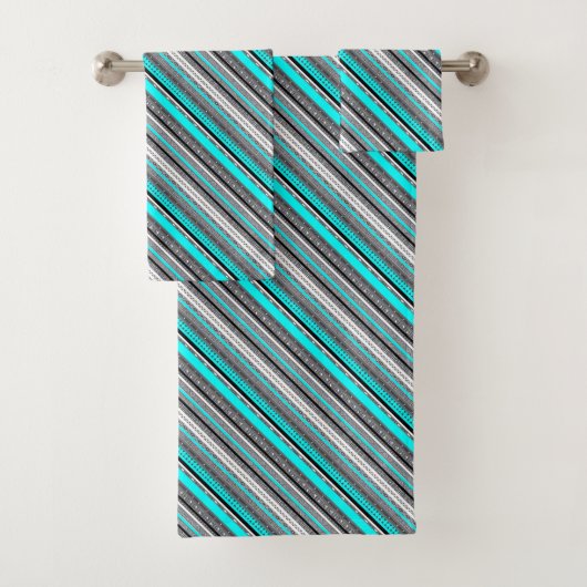 Cute gray aqua aztec patronen bad handdoek (Insitu)