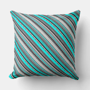 Cute gray aqua aztec patronen kussen