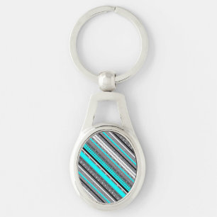 Cute gray aqua aztec patronen sleutelhanger