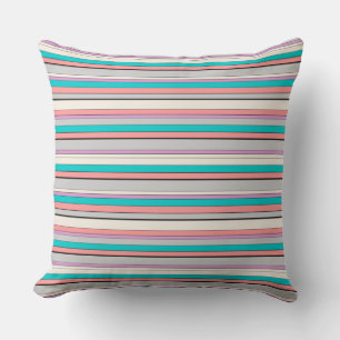 Cute gray aqua strepen kussen