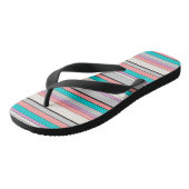 Cute gray aqua strepen teenslippers (Schuin)