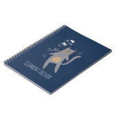 Cute Gray Astronaut Cat Custom Name Notitieboek (Linkerzijde)