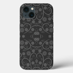 Cute gray bloemen patroon werpen kussen iPhone 13 hoesje