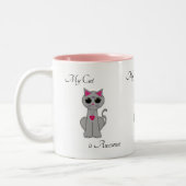 Cute Gray Cat Tweekleurige Koffiemok (Links)