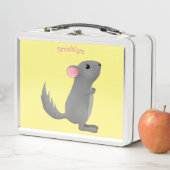 Cute gray chinchilla cartoon illustratie (In situ)