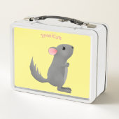 Cute gray chinchilla cartoon illustratie (Achterkant)