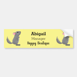 Cute gray chinchilla cartoon illustratie bumpersticker