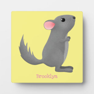 Cute gray chinchilla cartoon illustratie fotoplaat