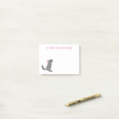 Cute gray chinchilla cartoon illustratie post-it® notes (Op bureau)